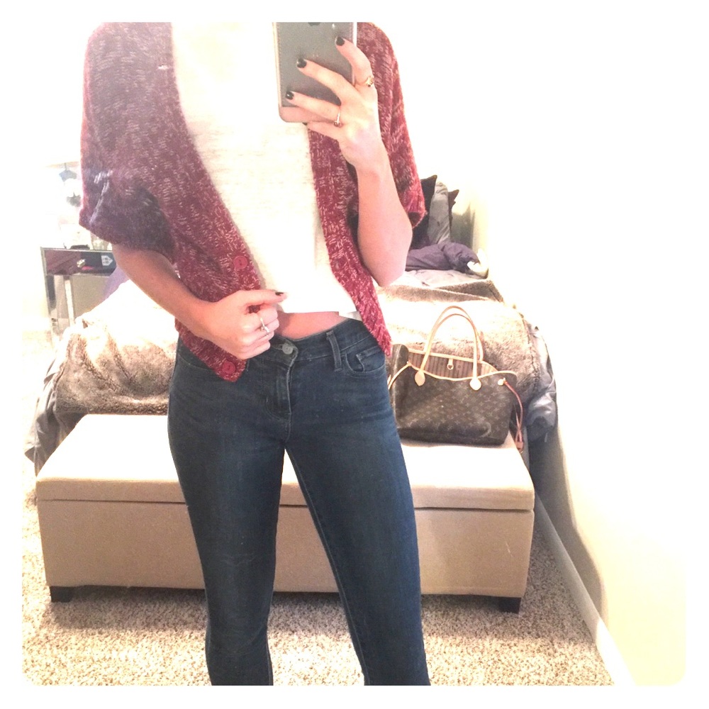 Maroon and White Sweater